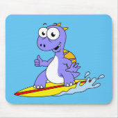 Tapis De Souris Illustration D'Un Spinosaure De Surf. (Devant)