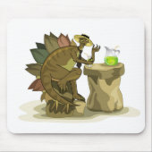 Tapis De Souris Illustration D'Un Stegosaurus Qui Boit Une Boisson (Devant)