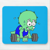 Tapis De Souris Illustration D'Un Tricératops Poids De Levage. (Devant)