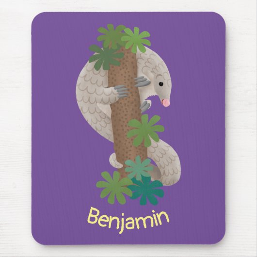 Tapis De Souris Illustration d'une anteure de pangolin mignonne (Devant)