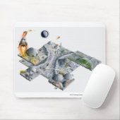 Tapis De Souris Illustration d'une base futuriste sur la lune (Avec souris)