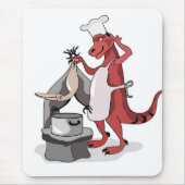 Tapis De Souris Illustration D'Une Cuisine De Chef Tyrannosaurus R (Devant)
