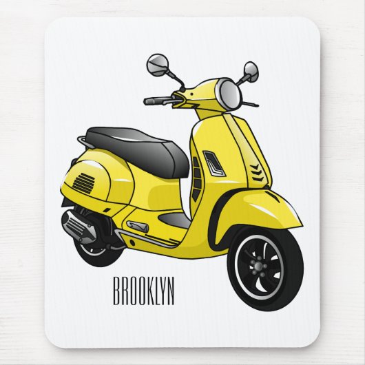 Tapis De Souris Illustration d'une moto cyclable (Devant)