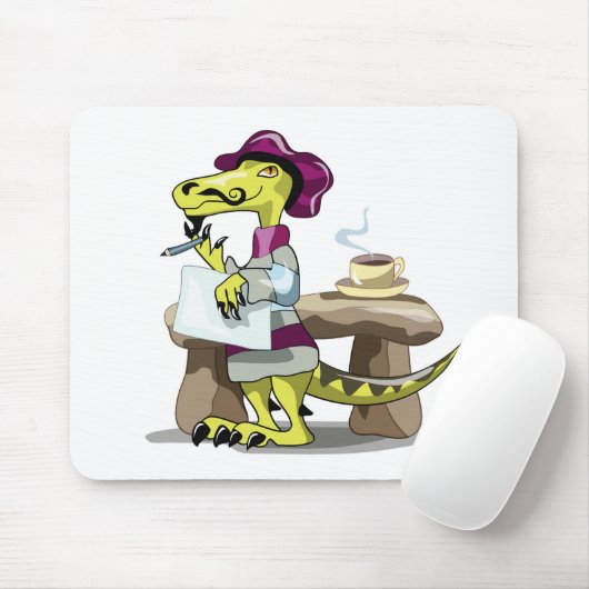 Tapis De Souris Illustration D'Une Pensée De Poète Raptor Caricatu (Avec souris)