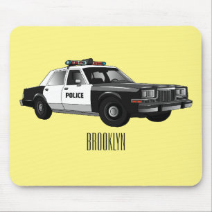 Tapis De Souris Illustration d'une voiture de police