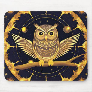 Tapis De Souris Illustration élégante de hibou nocturne