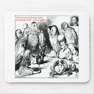 Tapis De Souris Illustration et citation de Lewis Carroll dans le
