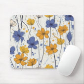 Tapis De Souris Illustration florale, fleurs sauvages abstraits, m (Avec souris)