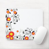 Tapis De Souris Illustration florale joyeuse (Avec souris)