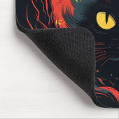 Tapis De Souris Illustration graphique de l'Halloween en chats noi (Coin)