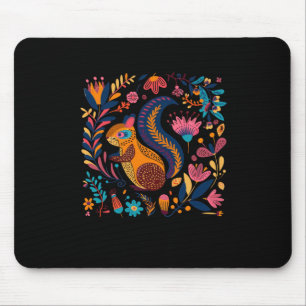 Tapis De Souris Illustration Lumineuse Et Colorée D'Un Écureuil Su