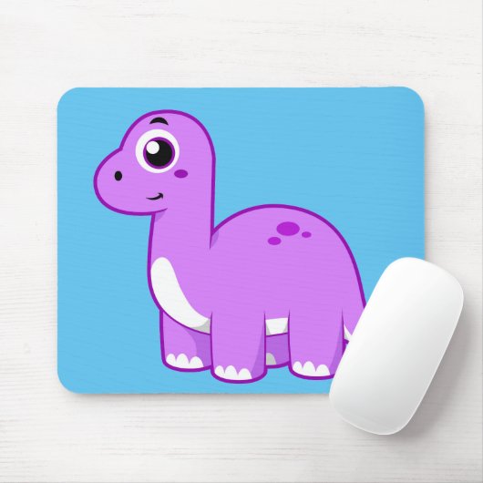 Tapis De Souris Illustration Mignonne D'Un Brontosaurus Dinosaure. (Avec souris)