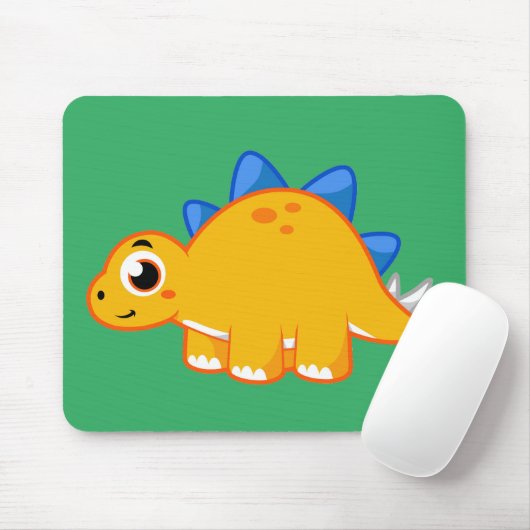 Tapis De Souris Illustration Mignonne D'Un Stegosaurus. (Avec souris)