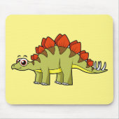 Tapis De Souris Illustration Mignonne D'Un Stegosaurus Dinosaure. (Devant)