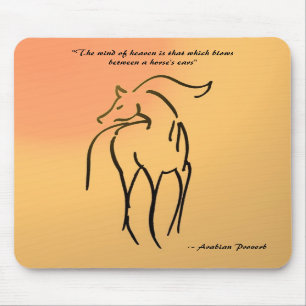 Tapis De Souris Illustration Mousepad - citation Arabe de cheval
