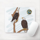 Tapis De Souris Illustration Mousepad de couples d'Eagle (Avec souris)
