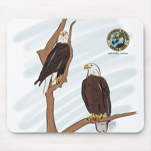 Tapis De Souris Illustration Mousepad de couples d'Eagle (Devant)