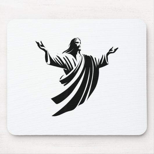 Tapis De Souris Illustration Of Jesus Christ Shadow With Open Arms (Devant)