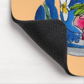 Tapis De Souris illustration originale de l'aquarelle Teacups vint (Coin)