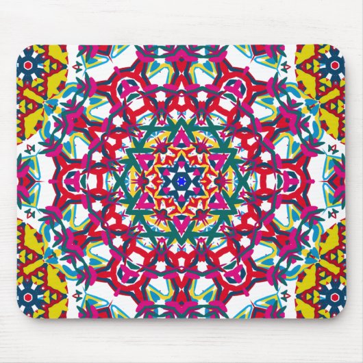 Tapis De Souris Illustration psychédélique de kaléidoscope : (Devant)
