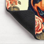 Tapis De Souris Illustration Retro Rottweiler (Coin)