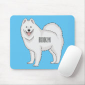 Tapis De Souris Illustration Samoyed dog (Avec souris)