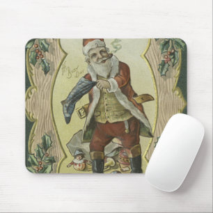 Tapis De Souris Illustration Santa Claus Vintage