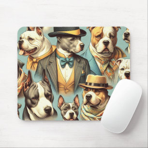 Tapis De Souris Illustration vintage American Pit Bull Terrier