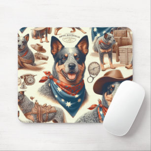 Tapis De Souris Illustration vintage Australian Cattle Dog