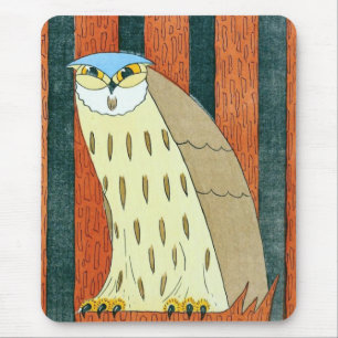 Tapis De Souris Illustration vintage de "hibou"