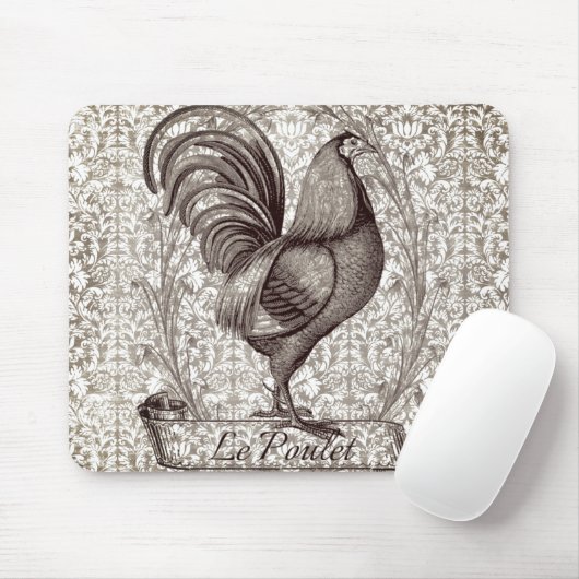 Tapis De Souris Illustration vintage du poulet II (Avec souris)