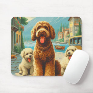 Tapis De Souris Illustration vintage Lagotto Romagnolo