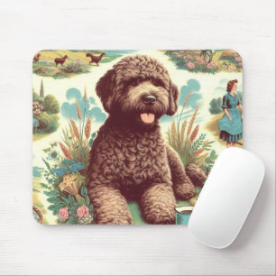 Tapis De Souris Illustration vintage Lagotto Romagnolo