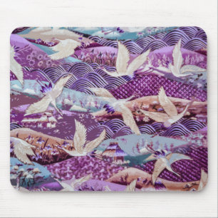 Tapis De Souris Illustration vintage Mousepad de cygne d'oiseaux