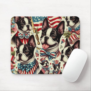 Tapis De Souris Illustration Vintage sans soudure de Boston Terrie