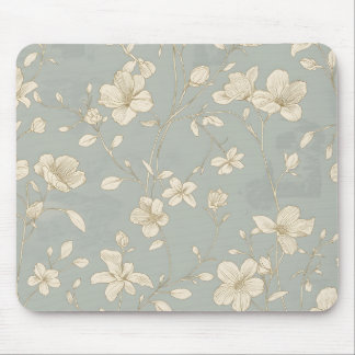 Tapis De Souris Illustrations botaniques élégantes de style vintag