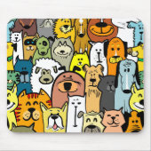 Tapis De Souris Illustrations de Chiens et Chats Animés (Devant)
