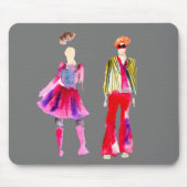 Tapis De Souris Illustrations de mode figures art aquarelle (Devant)