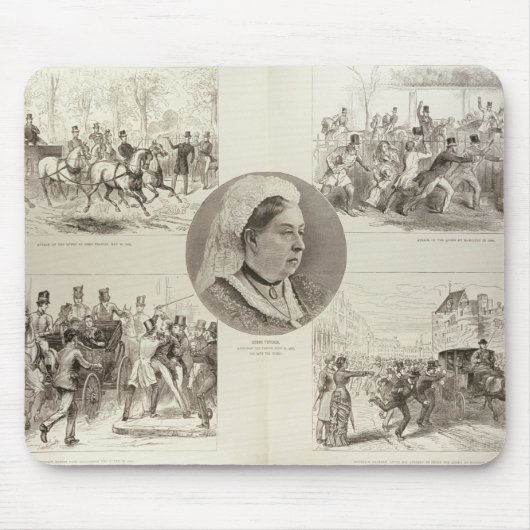 Tapis De Souris Illustrations des attaques sur la Reine Victoria (Devant)