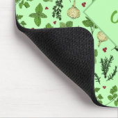 Tapis De Souris Illustrations d'herbe de jardin culinaire vert à l (Coin)