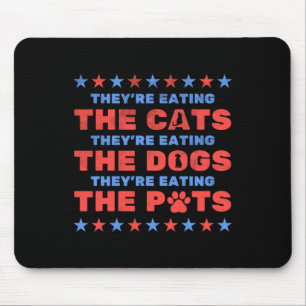 Tapis De Souris Ils mangent les élections 2024 des chiens et chats