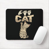 Tapis De Souris ILY Cat ASL Geste main sourde perte d'audition (Avec souris)