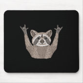 Tapis De Souris ILY Raccoon ASL Gesture mains sourdes Perte auditi (Devant)
