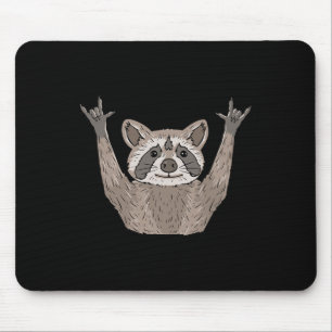 Tapis De Souris ILY Raccoon ASL Gesture mains sourdes Perte auditi