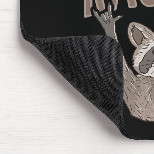 Tapis De Souris ILY Racoon ASL Geste MAIN Sourde Perte auditive Aw (Coin)