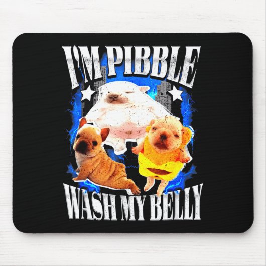 Tapis De Souris Im Bble Wash My Belly Frenchie Bulldog (Devant)