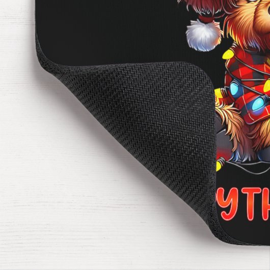 Tapis De Souris I'm Fine Everything Is Fine Christmas Highland Cow (Coin)