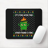 Tapis De Souris I'm Fine Everything Is Fine Dumpster Fire Funny Ug (Avec souris)