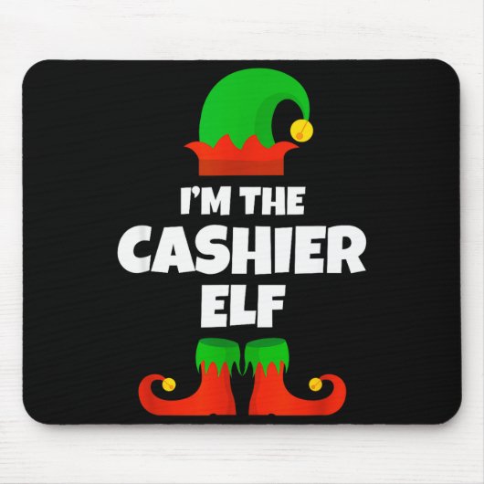 Tapis De Souris I'm The Cashier Elf Family Pajama Christmas Funny (Devant)