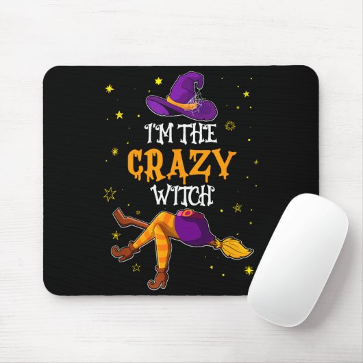 Tapis De Souris I'm The Crazy Witch Funny Halloween Matching Group (Avec souris)